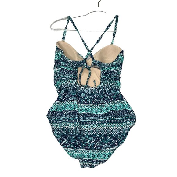 Kona Sol One Piece Swimsuit Bathing Suit Swimwear Padded Cross Straps Tie Back - Picture 2 of 8